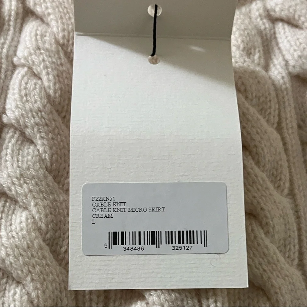 Christopher Esber Skirt Cable Knit Cashmere‎ Wool Blend Mini Sz L